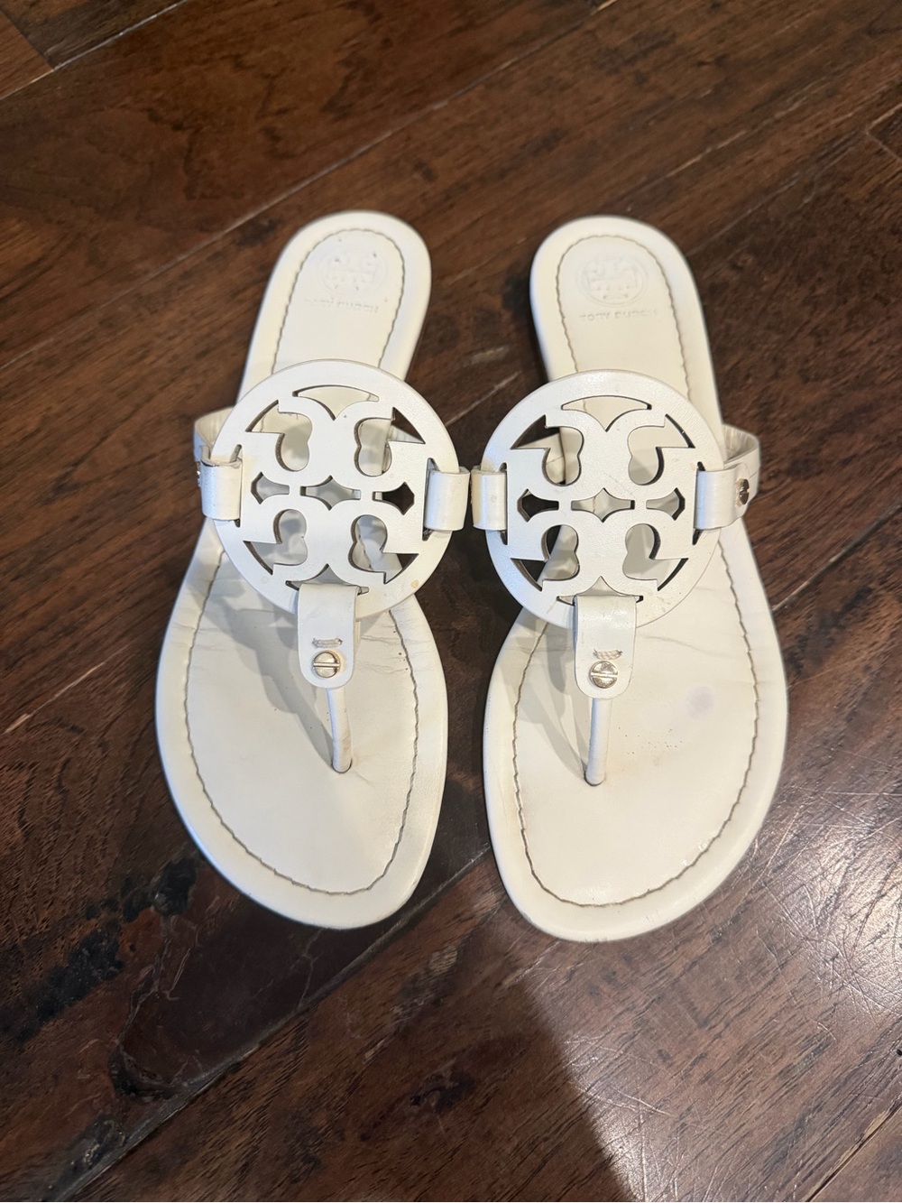 Tory Burch White Miller Sandals